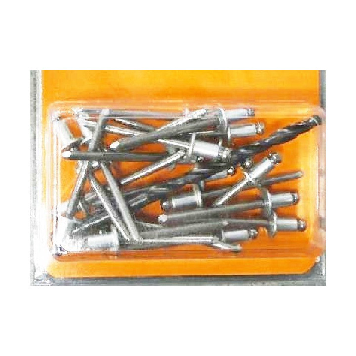 KIT 20 RIVETS INOX + FORET 4.8mm SILENCIEUX ECHAPPEMENT