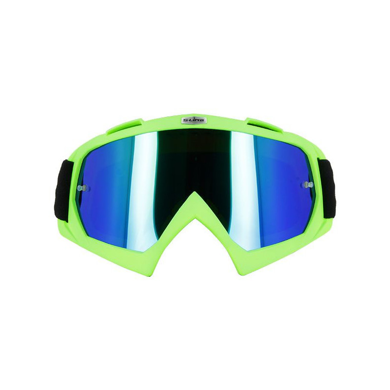 LUNETTES MASQUE CROSS S-LINE ECO VERT FLUO ECRAN IRIDIUM VERT