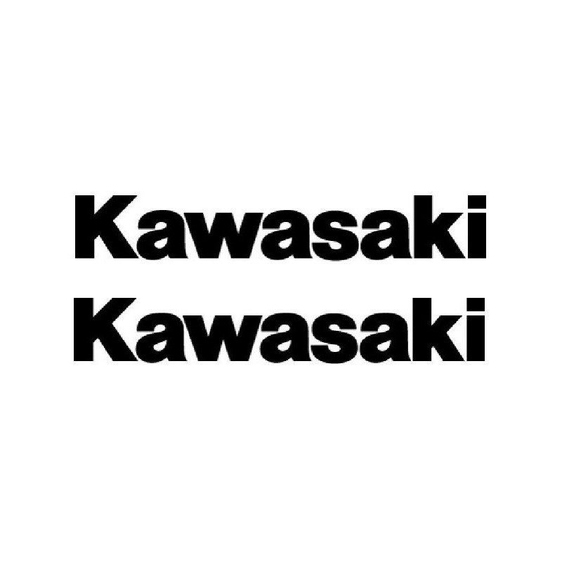 2 STICKERS AUTOCOLLANTS KAWASAKI NOIR 20cm