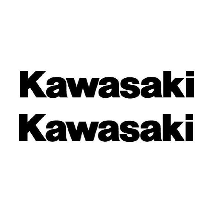 2 STICKERS AUTOCOLLANTS KAWASAKI NOIR 20cm
