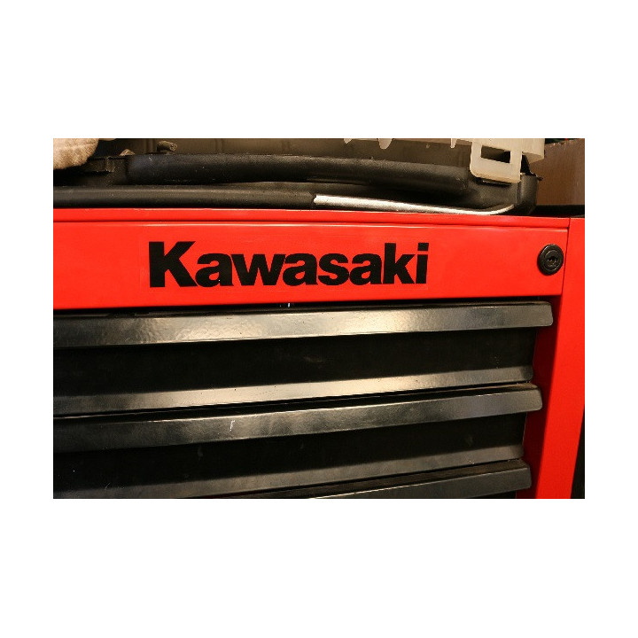 2 STICKERS AUTOCOLLANTS KAWASAKI NOIR 20cm
