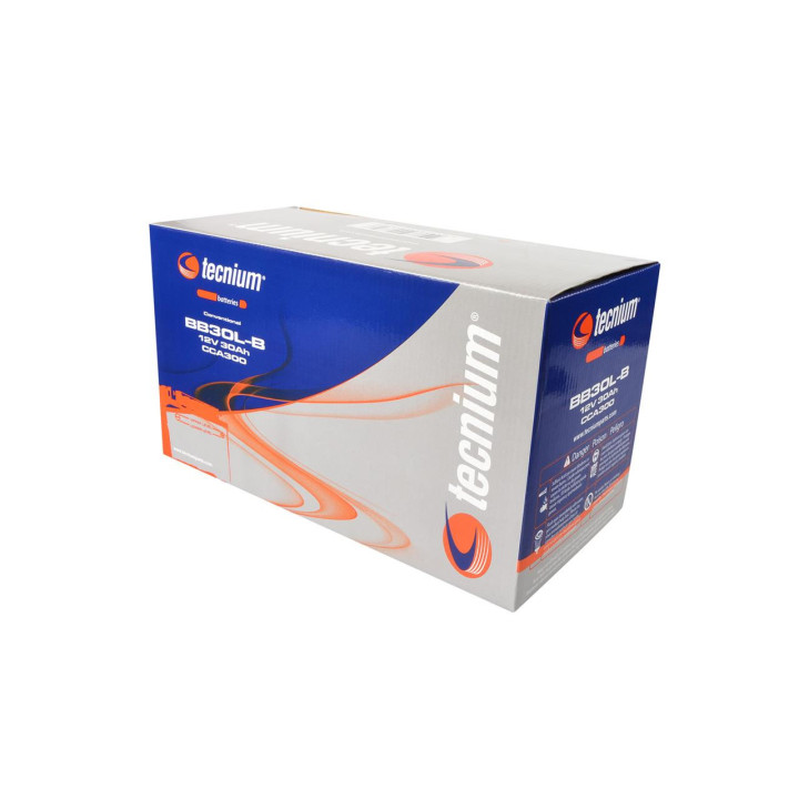 Batterie TECNIUM BB30L-B conventionnelle livrée avec pack acide 800-900-1000 RZR