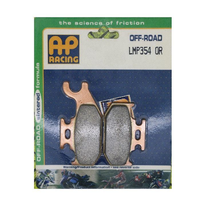 PLAQUETTES DE FREIN ARRIERE YFM BIG BEAR 400 4X4 AP RACING 00/08 LMP354OR