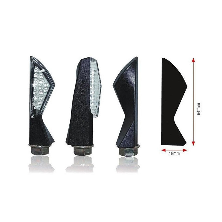 CLIGNOTANTS ASYM LEDS NOIR
