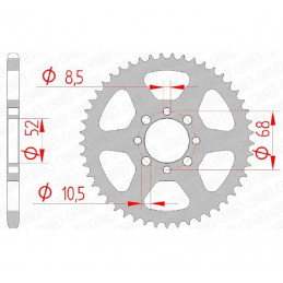 Kit chaine AFAM 420 type R1 couronne standard SUZUKI LT50