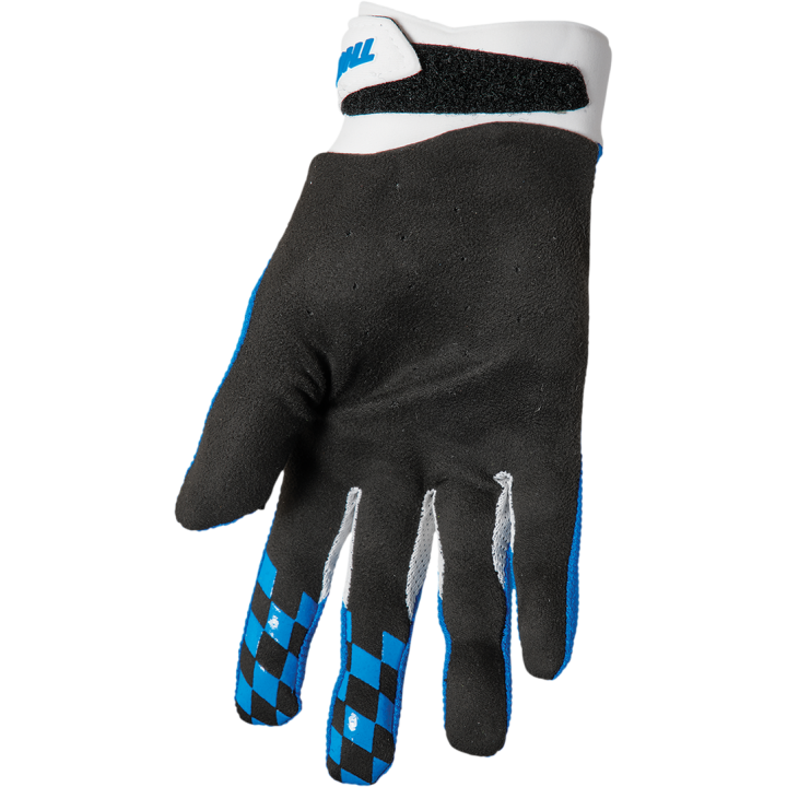Gants cross THOR Draft bleu blanc | MX-Quad