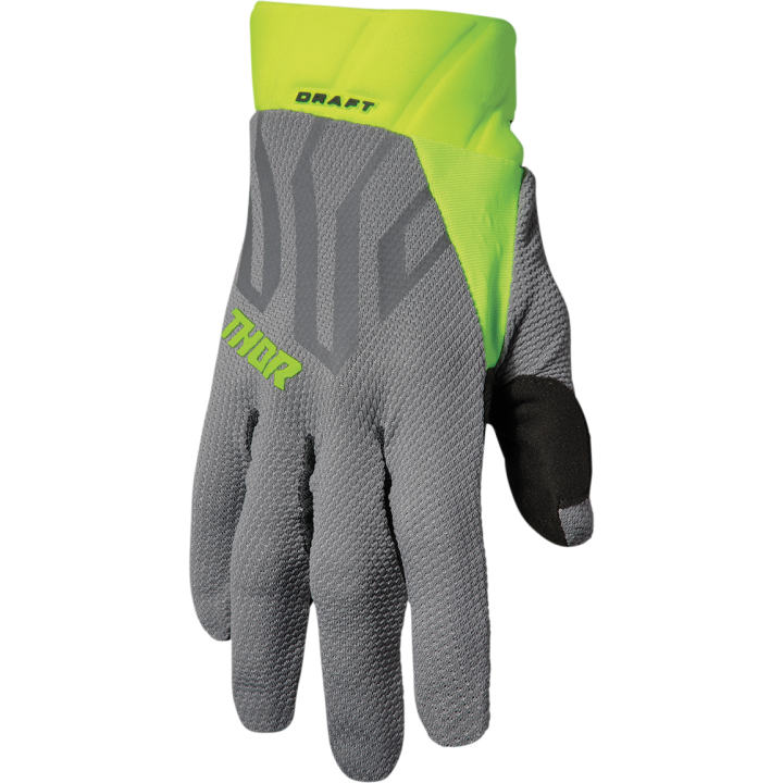 Gants cross Thor Draft jaune gris | MX-Quad