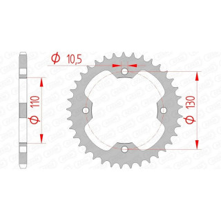 COURONNE AFAM ACIER 38 dents KFX 450 2007/17