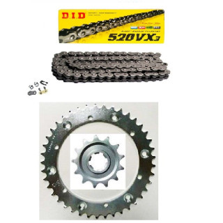 KIT CHAINE DID 520 VX3 NOIR RENFORCE 350 BANSHEE  89/10