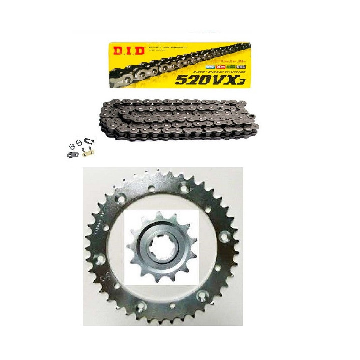 KIT CHAINE DID 520 VX3 NOIR RENFORCE 350 BANSHEE  89/10
