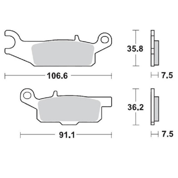 PLAQUETTES DE FREIN MOTO MASTER YAMAHA GRIZZLY 550 ET GRIZZLY 700 AVANT DROIT