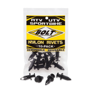 Rivets clips plastique carénage 8mm BOLT 10 pièces