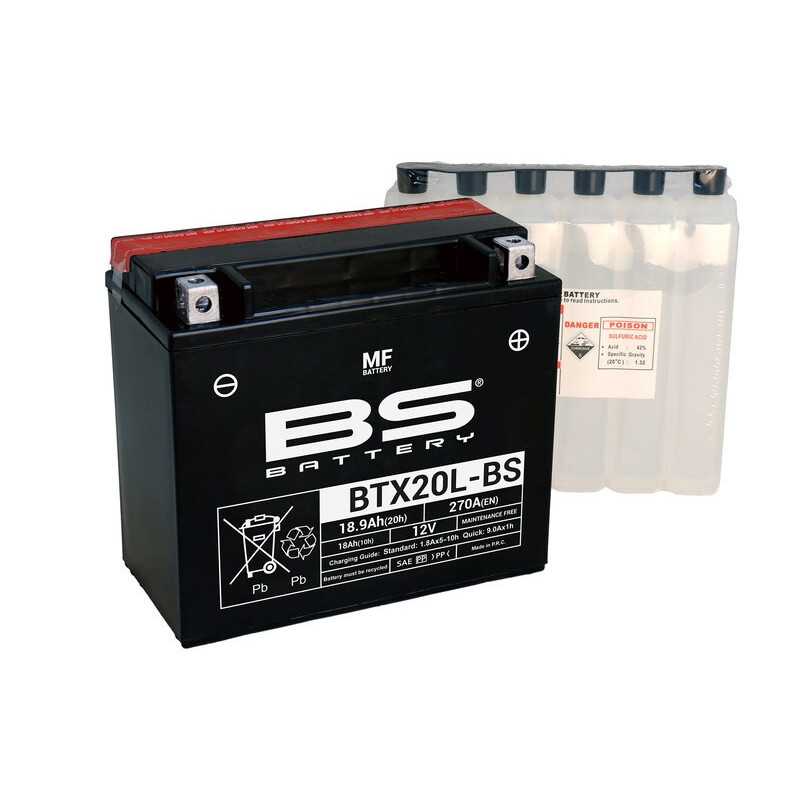 Batterie BS BATTERY BTX20L-BS sans entretien livrée avec pack acide YAMAHA 1000 YXZ Batterie BS BATTERY BTX20L-BS sans entretien livrée avec pack acide YAMAHA 1000 YXZ