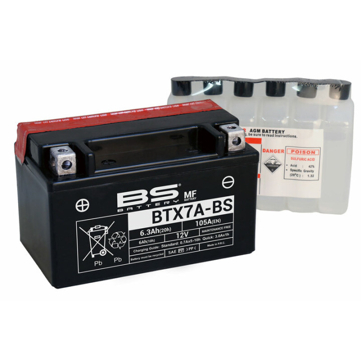 Batterie BS Battery BTX7A-BS Suzuki LTZ 90 | MX-Quad