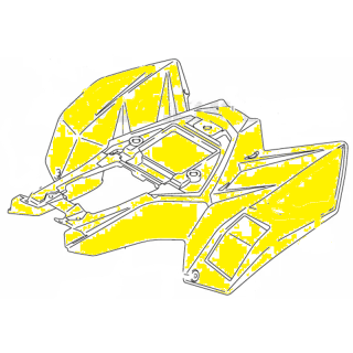 Coque carénage plastique arrière jaune SUZUKI LTR 450 d'origine