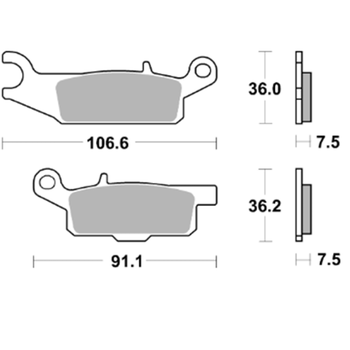 PLAQUETTES DE FREIN SBS YAMAHA KODIAK 700 AVANT DROIT 849SI