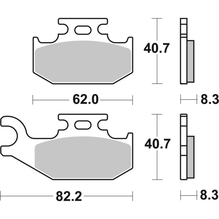 PLAQUETTES DE FREIN ARRIERE BREMBO YAMAHA 700 RAPTOR 2006 A 2008