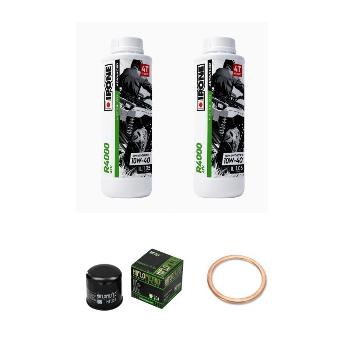 Kit vidange complet YAMAHA 350, 450, 700, 800 WOLVERINE ET 700 GRIZZLY IPONE 10w40 Semi-synthèse R4000 ATV