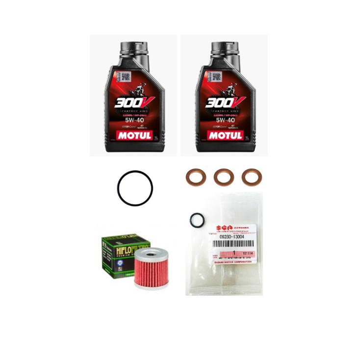 Kit vidange Motul 300V 5W40 pour Suzuki LTR 450 | MX-Quad