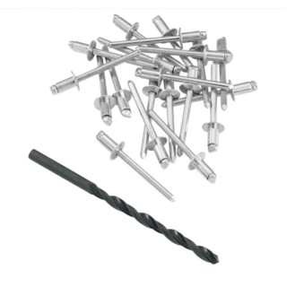 Kit 20 rivets inox + foret 4,8mm échappement | MX-Quad