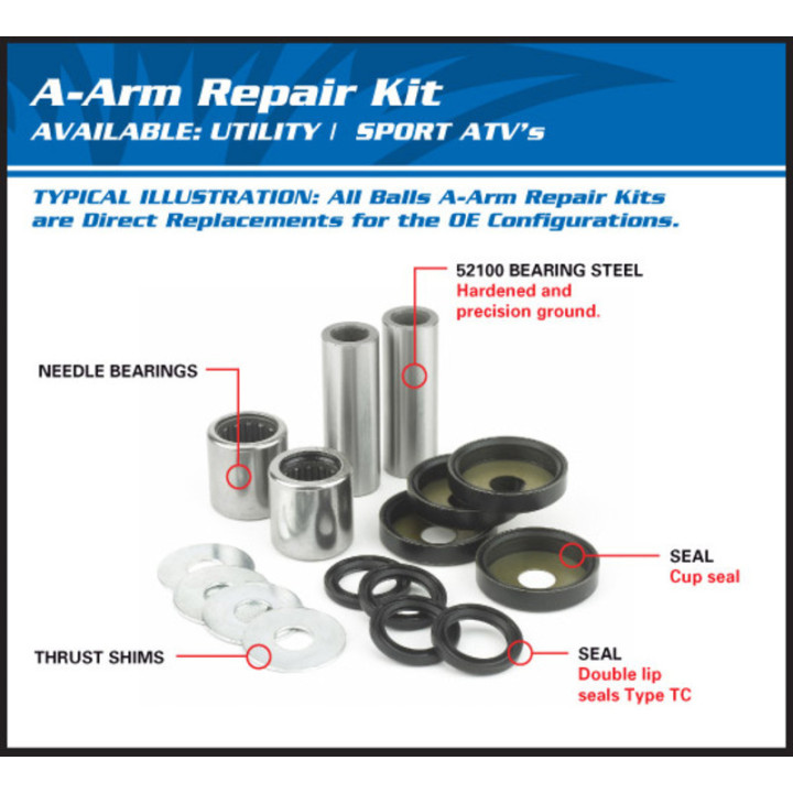 KIT ROULEMENTS BAGUES YAMAHA 700 RAPTOR TRIANGLE INFERIEUR