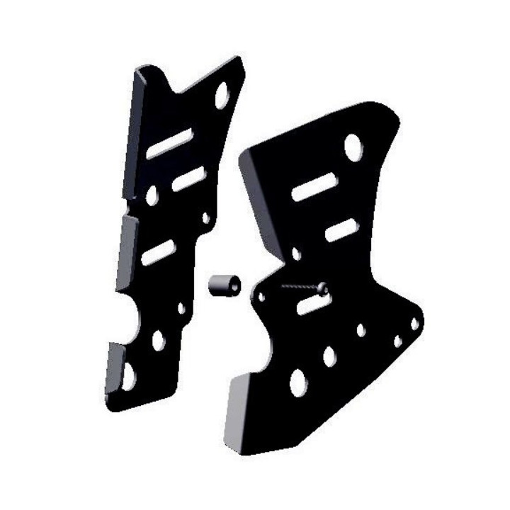 Protections latérales cadre alu noir Yamaha 350 Raptor | MX-Quad