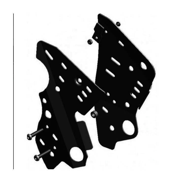Protections latérales cadre alu noir Yamaha YFZ 450 | MX-Quad