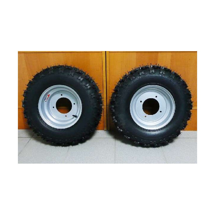 PACK 2 JANTES ACIER ET PNEUS CROSS AVANT HOMOLOGUE WANDA LTR LTZ  KFX KXR MASAI DINLI TRITON