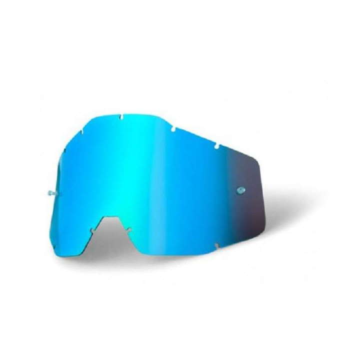 ECRAN REMPLACEMENT MIROIR  BLEU POUR MASQUE LUNETTE 100% CROSS RACECRAFT, ACCURI ET STRATA 