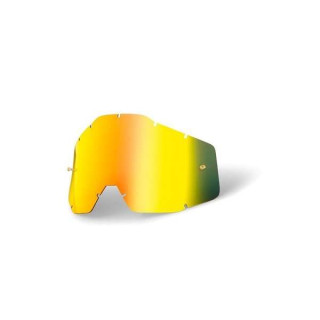 ECRAN REMPLACEMENT MIROIR OR  FUME POUR MASQUE LUNETTE 100% CROSS RACECRAFT, ACCURI ET STRATA 