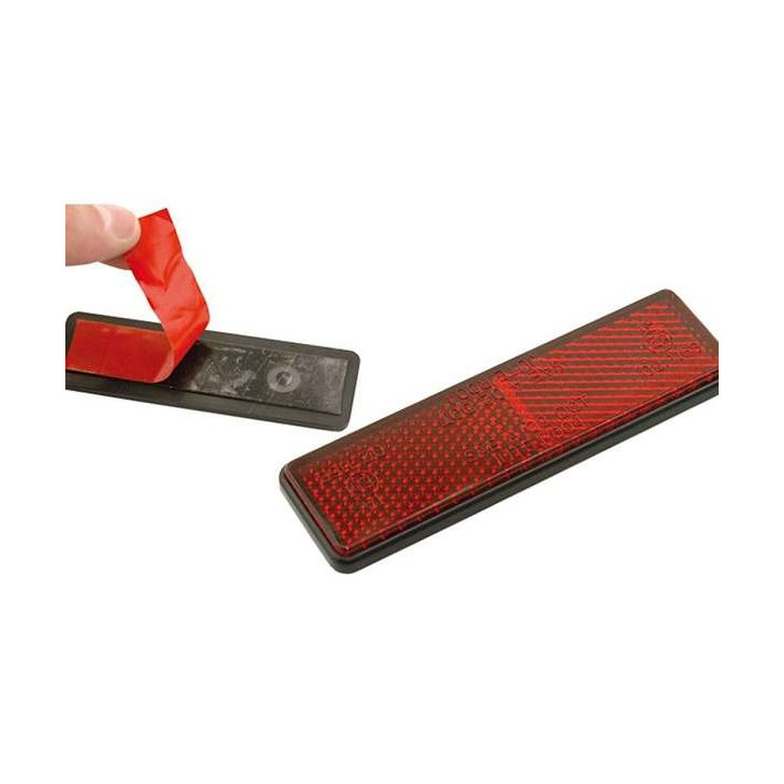 CATADIOPTRE RECTANGULAIRE ROUGE 91 X 25mm UNIVERSEL AVEC ADHESIF