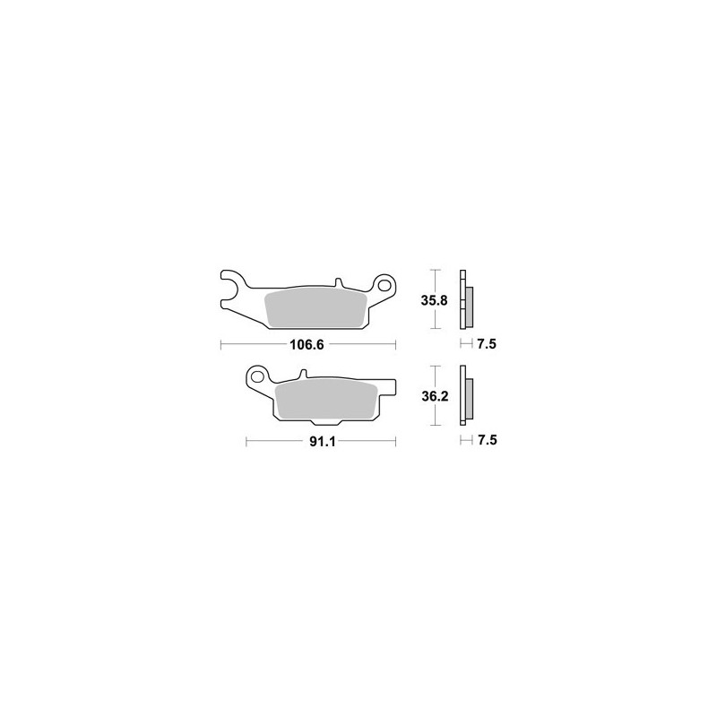 PLAQUETTES DE FREIN AVANT YFM GRIZZLY 550 DROITE AP RACING 09/14 LMP449OR