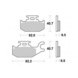 PLAQUETTES DE FREIN ARRIERE YFM KODIAK 450 AP RACING 03/06 LMP354OR