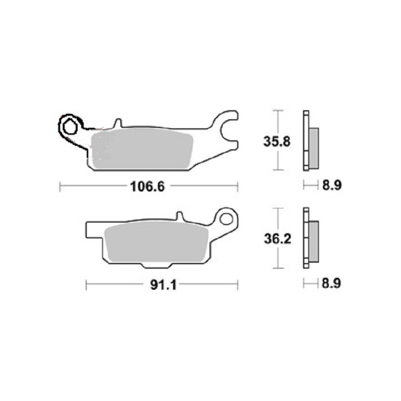 PLAQUETTES DE FREIN ARRIERE YFM GRIZZLY 700 GAUCHE AP RACING 07/15 LMP452OR