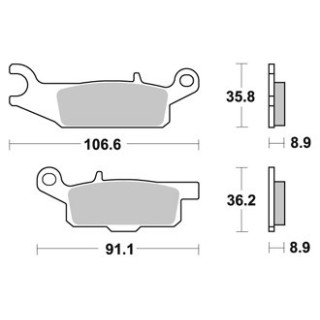 PLAQUETTES DE FREIN ARRIERE YFM GRIZZLY 550 DROITE AP RACING 09/14 LMP451OR