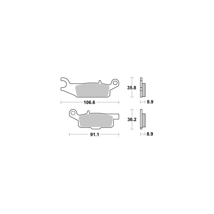 PLAQUETTES DE FREIN ARRIERE YFM GRIZZLY 550 DROITE AP RACING 09/14 LMP451OR